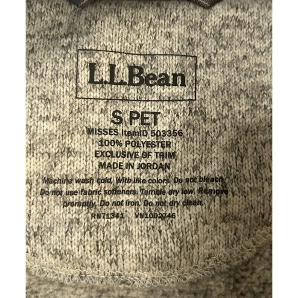 LL Bean Women’s Fleece Pullover SP Gray Heather Snap Front Sweater Knit Jacket - Picture 8 of 8